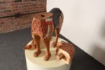 American Folk Art Hand-Carved and Painted Solid Pine Stationary Standing Lion - Image 10
