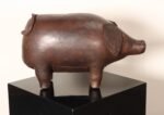 Vintage Leather Pig Footstool by Dimitri Omersa for Abercrombie and Fitch - Image 8