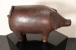 Vintage Leather Pig Footstool by Dimitri Omersa for Abercrombie and Fitch - Image 9