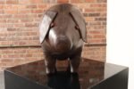 Vintage Leather Pig Footstool by Dimitri Omersa for Abercrombie and Fitch - Image 2