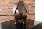 Vintage Leather Pig Footstool by Dimitri Omersa for Abercrombie and Fitch - Image 2
