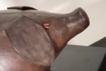 Vintage Leather Pig Footstool by Dimitri Omersa for Abercrombie and Fitch - Image 21