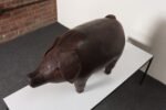 Vintage Leather Pig Footstool by Dimitri Omersa for Abercrombie and Fitch - Image 5