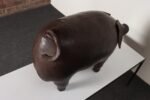 Vintage Leather Pig Footstool by Dimitri Omersa for Abercrombie and Fitch - Image 12