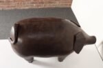 Vintage Leather Pig Footstool by Dimitri Omersa for Abercrombie and Fitch - Image 10