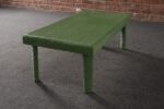 Vintage Mint Green Jute Wrapped Wooden Coffee / Cocktail Table - Image 8