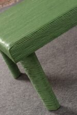 Vintage Mint Green Jute Wrapped Wooden Coffee / Cocktail Table - Image 18