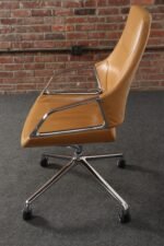 German Leather and Chrome Desk / Conference Chair by Jehs + Laub for Wilkhahn - Image 7
