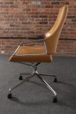 German Leather and Chrome Desk / Conference Chair by Jehs + Laub for Wilkhahn - Image 8