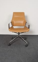 German Leather and Chrome Desk / Conference Chair by Jehs + Laub for Wilkhahn - Image 3