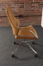 German Leather and Chrome Desk / Conference Chair by Jehs + Laub for Wilkhahn - Image 9