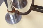 Pair of Art Deco Chrome and Copper Column Form Andirons - Image 17