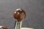 Pair of Art Deco Chrome and Copper Column Form Andirons - Image 11