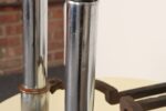 Pair of Art Deco Chrome and Copper Column Form Andirons - Image 15