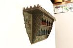 Vintage Moroccan Hand Painted Wall Mounted Three Tiered Spice Shelf / Bracket - Image 4