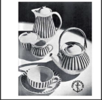 Swedish Ceramic Red Stripe Sugar and Creamer by Karin Björquist for Gustavsberg - Image 15