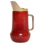 Italian Modernist Pitcher in Brass and Dyed Red Goatskin by Aldo Tura