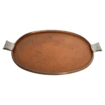 Large Mexican Arts and Crafts Copper and Silver-Plate Serving Tray by Tane