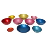 Set of Ten Norwegian Modern Enamel Multi-Color Bowls by Bjørn Engø for Emalox