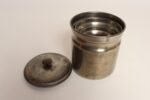 Set of Four Vintage Portuguese Metal and Teak Lidded Graduated Nesting Canisters / Jars by Tagus - Image 7