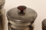 Set of Four Vintage Portuguese Metal and Teak Lidded Graduated Nesting Canisters / Jars by Tagus - Image 23
