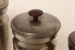 Set of Four Vintage Portuguese Metal and Teak Lidded Graduated Nesting Canisters / Jars by Tagus - Image 23