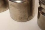 Set of Four Vintage Portuguese Metal and Teak Lidded Graduated Nesting Canisters / Jars by Tagus - Image 21