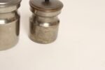 Set of Four Vintage Portuguese Metal and Teak Lidded Graduated Nesting Canisters / Jars by Tagus - Image 18