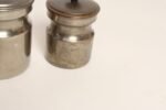 Set of Four Vintage Portuguese Metal and Teak Lidded Graduated Nesting Canisters / Jars by Tagus - Image 18