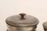 Set of Four Vintage Portuguese Metal and Teak Lidded Graduated Nesting Canisters / Jars by Tagus - Image 24