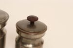 Set of Four Vintage Portuguese Metal and Teak Lidded Graduated Nesting Canisters / Jars by Tagus - Image 26