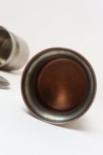 Set of Four Vintage Portuguese Metal and Teak Lidded Graduated Nesting Canisters / Jars by Tagus - Image 33
