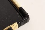 Art Deco Cream and Black Woven Rubber Vanity/Serving Tray with Glass Surface - Image 15