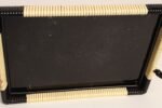 Art Deco Cream and Black Woven Rubber Vanity/Serving Tray with Glass Surface - Image 11