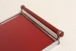 American Art Deco Chrome, Glass, Red Laminate and Painted Wood Tray - Image 15