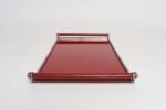 American Art Deco Chrome, Glass, Red Laminate and Painted Wood Tray - Image 8