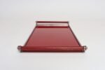 American Art Deco Chrome, Glass, Red Laminate and Painted Wood Tray - Image 8