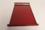 American Art Deco Chrome, Glass, Red Laminate and Painted Wood Tray - Image 9