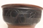 Large Vintage Maroon and Charcoal Sgraffito Ceramic Planter by Deanna Nichols - Image 6