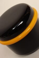 Vintage Italian Black and Yellow Lidded Ceramic Jar by Pino Spagnolo for Sicart - Image 6