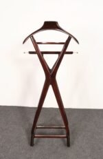 Italian Modern Fratelli Reguitti Sculptural Stained Mahogany X-Form Valet - Image 2