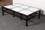 Vintage Ebonized Wood and Vitrolite Glass Coffee Table by Van Keppel and Green - Image 21
