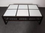 Vintage Ebonized Wood and Vitrolite Glass Coffee Table by Van Keppel and Green - Image 15