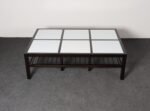 Vintage Ebonized Wood and Vitrolite Glass Coffee Table by Van Keppel and Green - Image 4