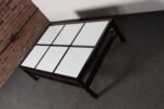 Vintage Ebonized Wood and Vitrolite Glass Coffee Table by Van Keppel and Green - Image 8