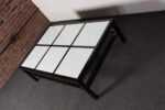 Vintage Ebonized Wood and Vitrolite Glass Coffee Table by Van Keppel and Green - Image 8