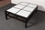 Vintage Ebonized Wood and Vitrolite Glass Coffee Table by Van Keppel and Green - Image 9