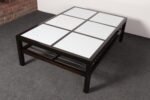 Vintage Ebonized Wood and Vitrolite Glass Coffee Table by Van Keppel and Green - Image 9