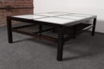 Vintage Ebonized Wood and Vitrolite Glass Coffee Table by Van Keppel and Green - Image 10