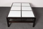 Vintage Ebonized Wood and Vitrolite Glass Coffee Table by Van Keppel and Green - Image 2